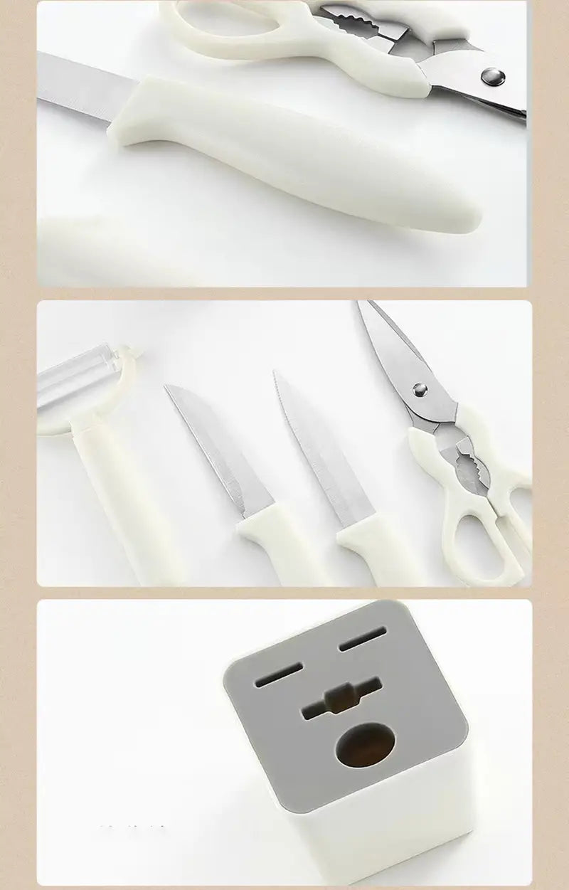 Fruit Peeling Knife Set with Rack