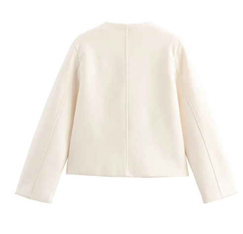 Square Collar Woolen Coat