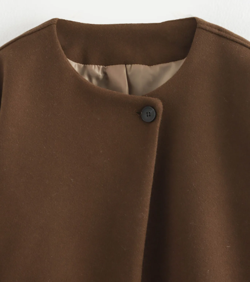 Square Collar Woolen Coat