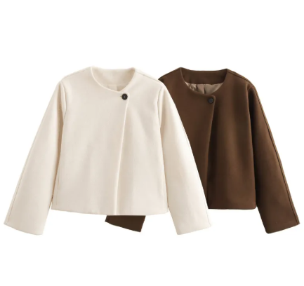 Square Collar Woolen Coat