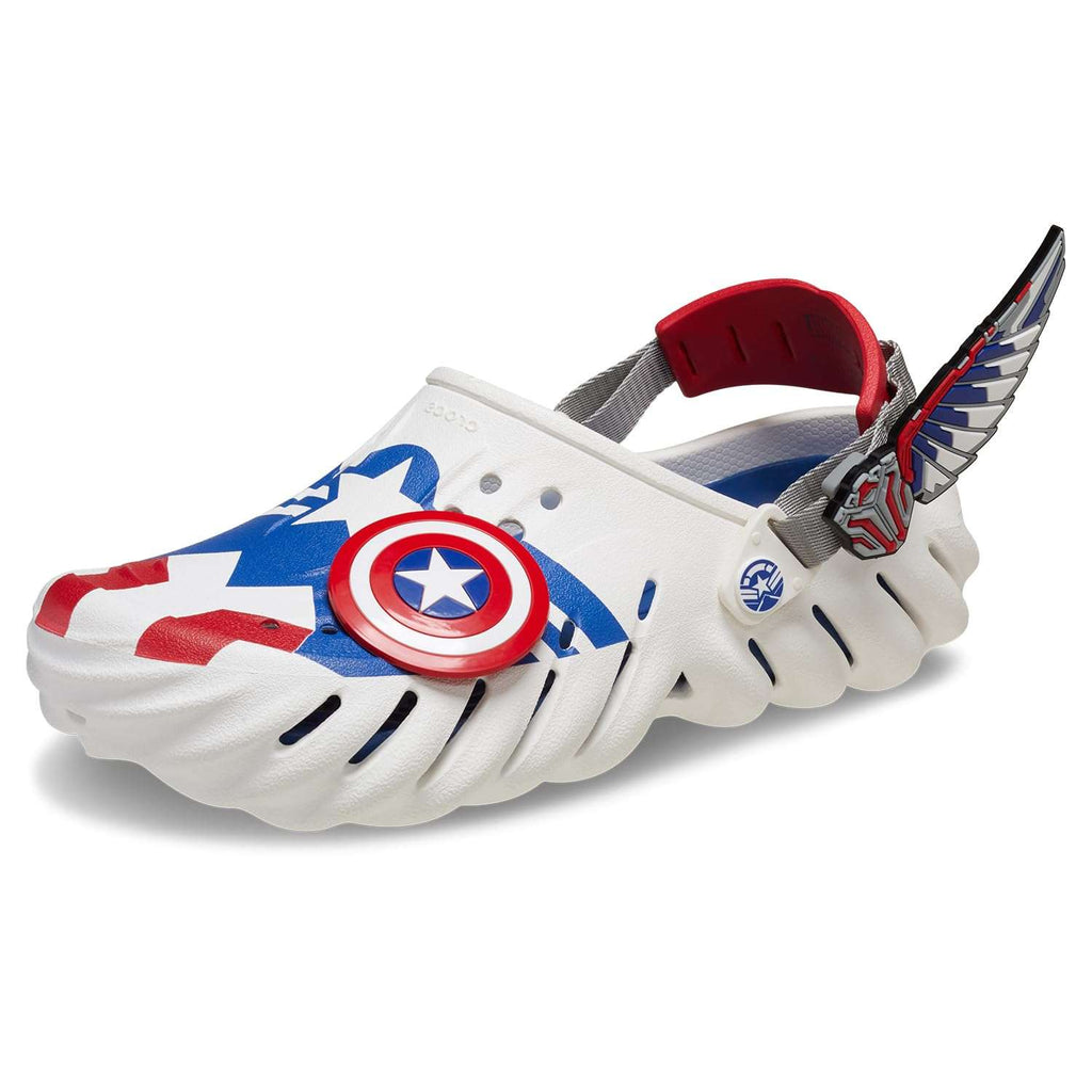 Crocs Unisex-Adult Marvel Superhero Echo Clogs Spiderman and Captain America Shoes White 5 Men/7 Women