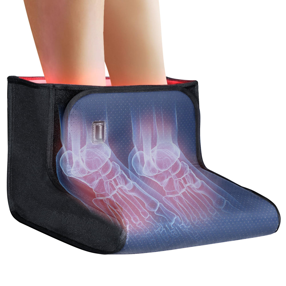 Full Coverage Red Light Therapy for Feet Premium Leather Easy-Clean Velcro Window TPU Film Relieves Foot Pain 11.80" x 11.80" x 9.80 "