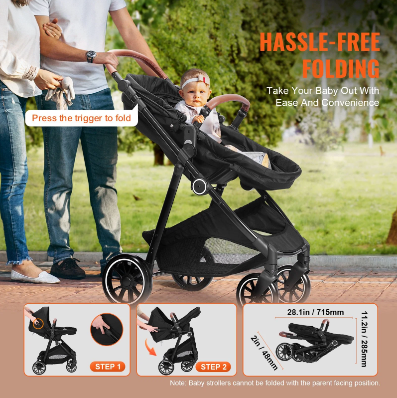 Deluxe Adjustable Baby Stroller