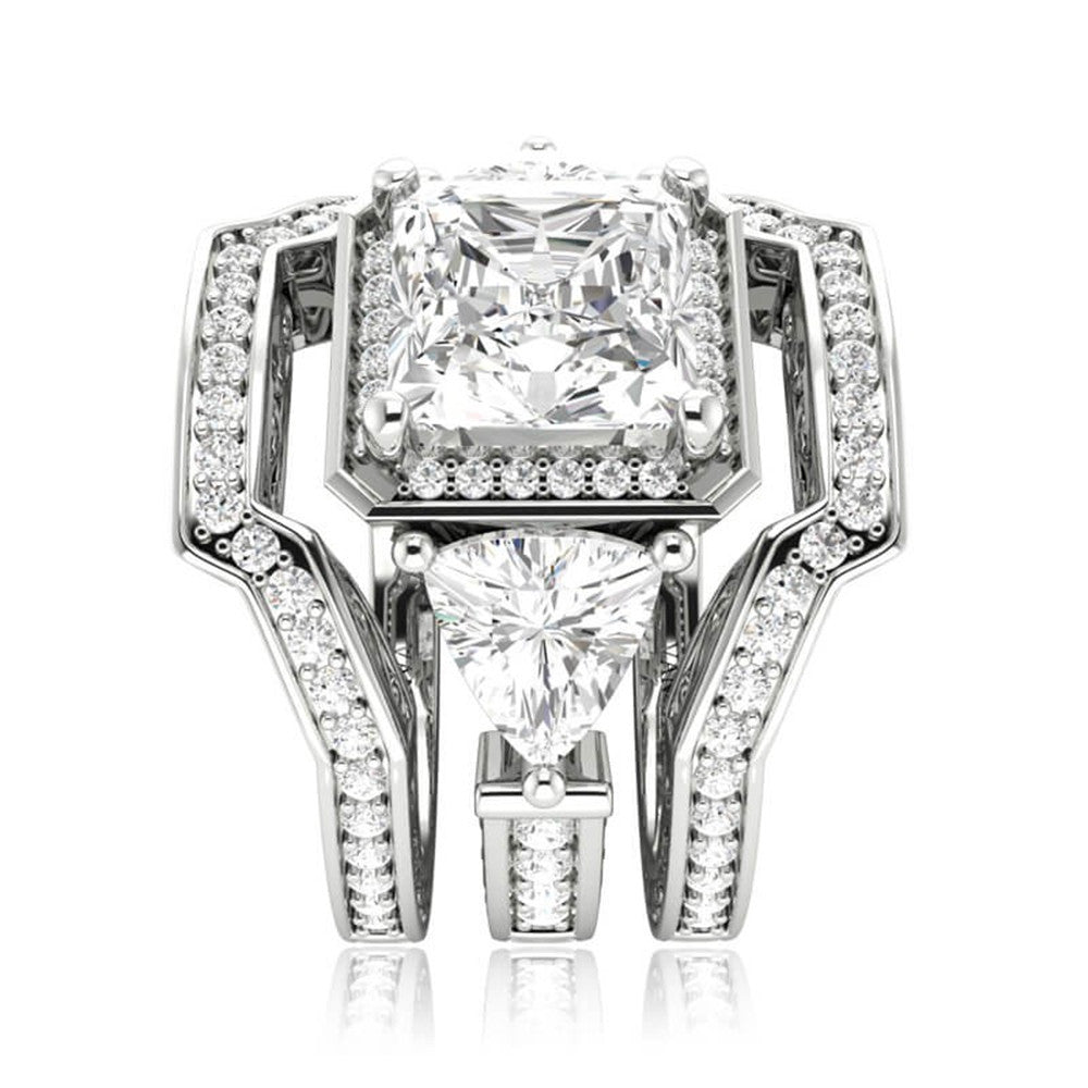 Square Ring, Moonstone Wedding Ring