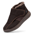 FitVille Diabetic Shoes for Men Extra Wide Width Warm Slip-on Winter Slipper Boots with Adjustable Closures Snow Boots for Swollen Feet Neuropathy (15 X-Wide Copper Brown)